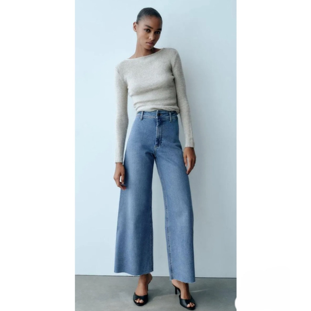 Zara Blue Flare & Wide Leg Jeans